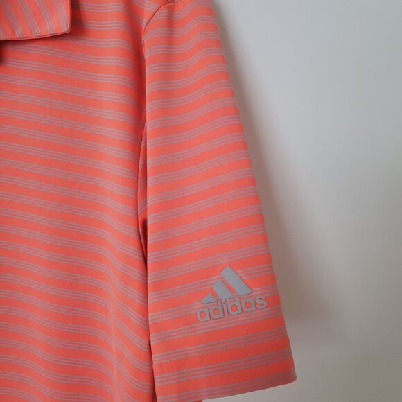 Adidas Ultimate 2.0 2-color stripe polo in Hi-Res Coral, Gray - Picture 3 of 6